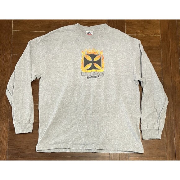 Vintage West Coast Choppers Long Sleeve Shirt Mens XL Center Logo AAA Tag Flame